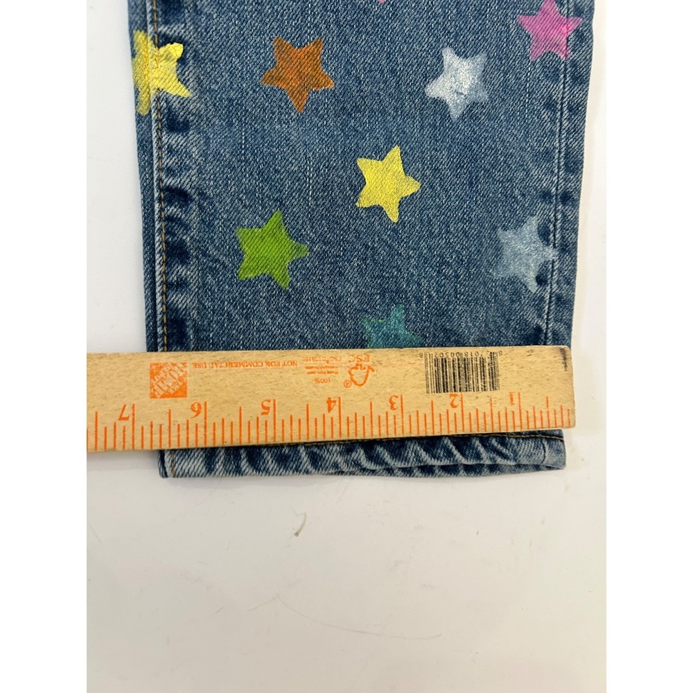 Levi's 550 Classic Relaxed Jeans Sz 6 Multi-Color Star Handmade Embellishments - Picture 3 of 9